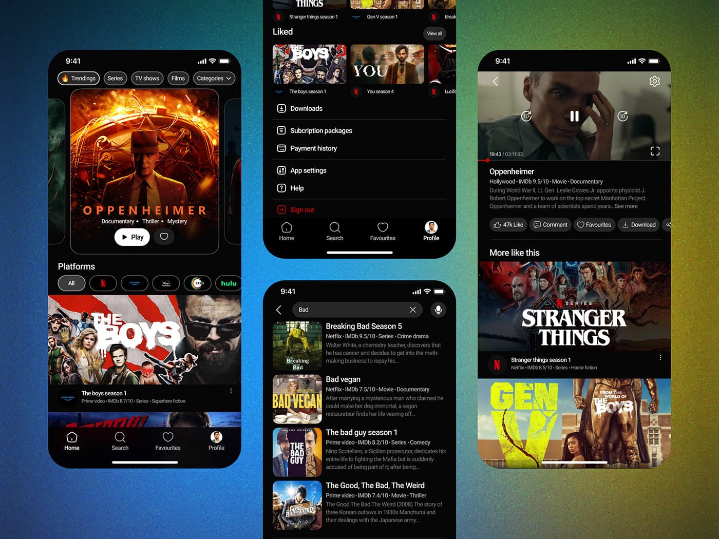 OTT Platform Mobile App UI Design - Md Saimon Hossen